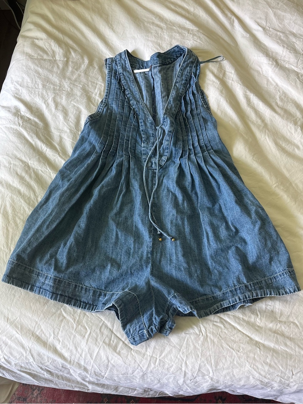 Free People Denim Webster Romper - Picture 2 of 7
